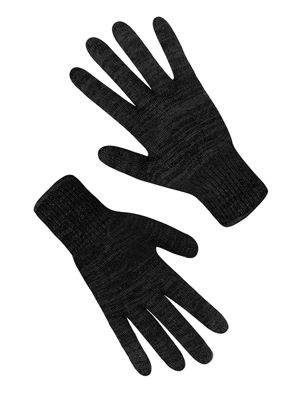 Рукавички трикотажні чорні без ПВХ крапки подвійні SEVEN 7116